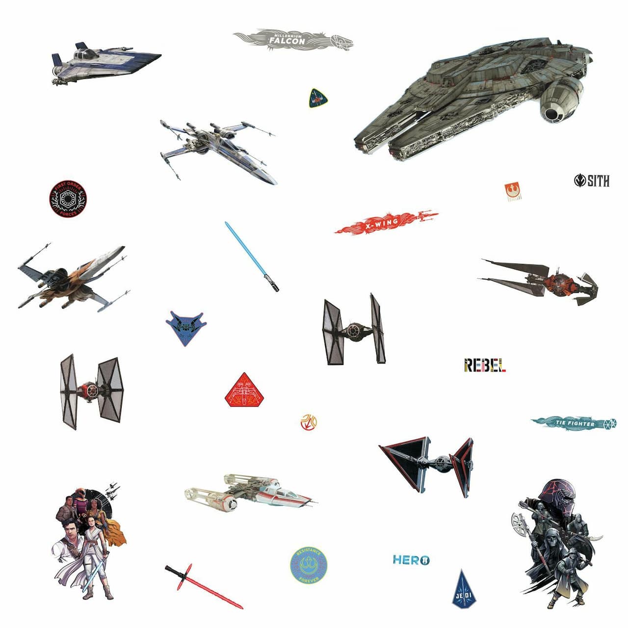 RoomMates Star Wars Episode IX Galactic Ships Peel & Stick Wall Decals